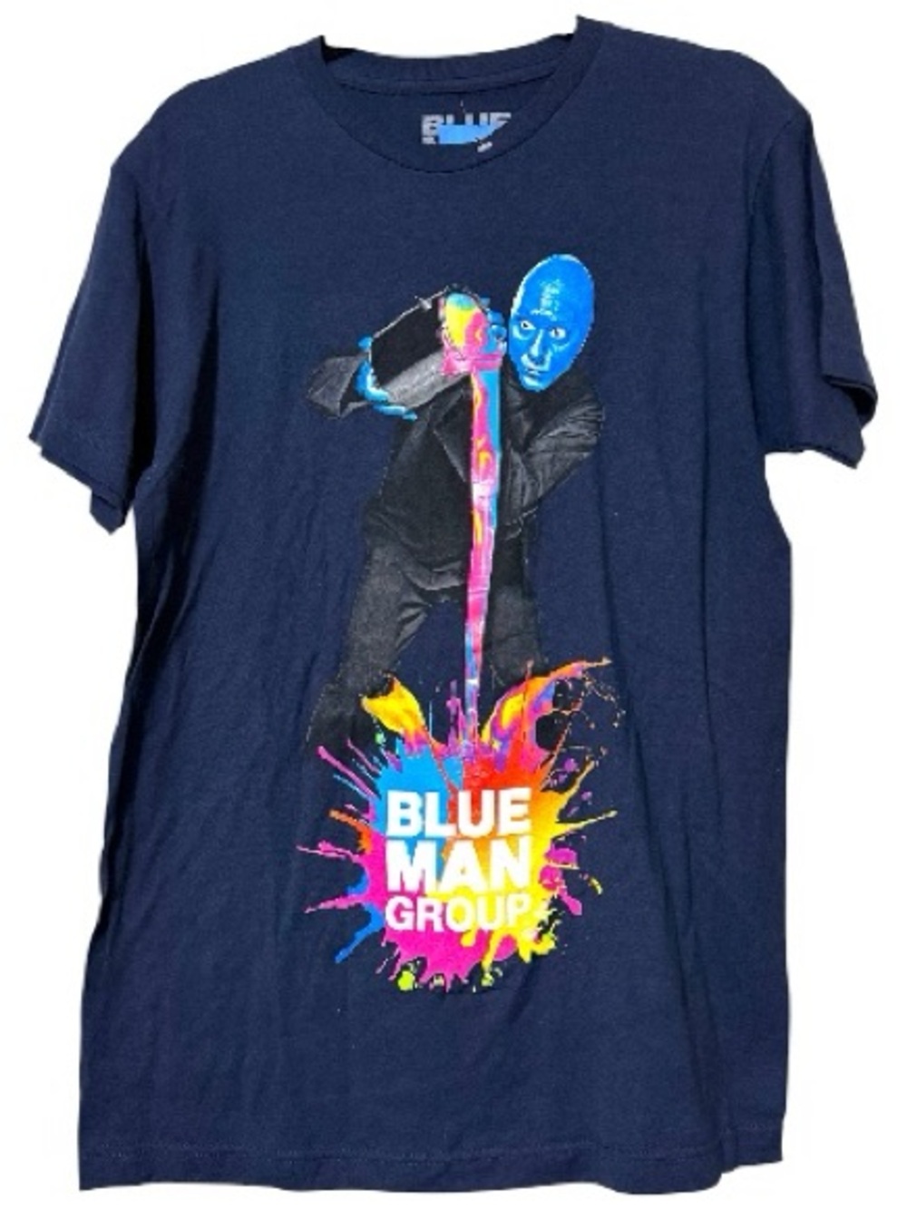 Blue Man Group medium t-shirt short sleeve neon colors paint drip graphic nwt
